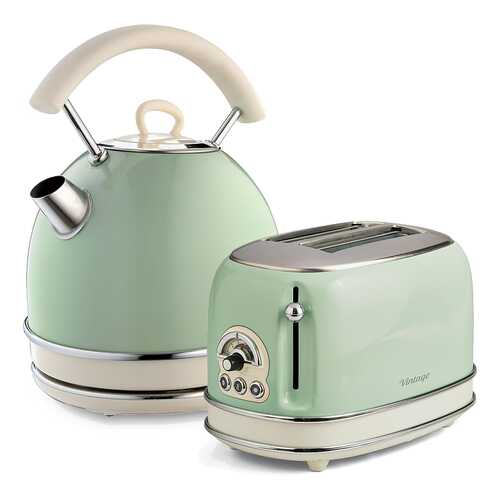 Комплект Ariete Vintage Чайник электрический 2877/04 + тостер 155/14 Green в Техпорт