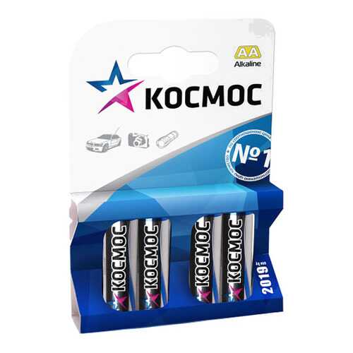 Алкалиновые батарейки Космос АА, 4 шт. в Техпорт