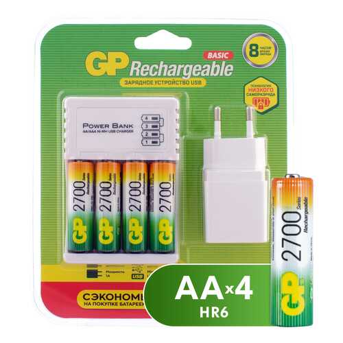 Зарядное устройство + аккумуляторы GP 270AAHC/CPBA-2CR4 в Техпорт