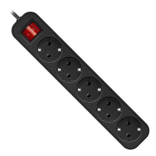 Удлинитель Defender G518, 5 розеток, 1,8 м, Black в Техпорт